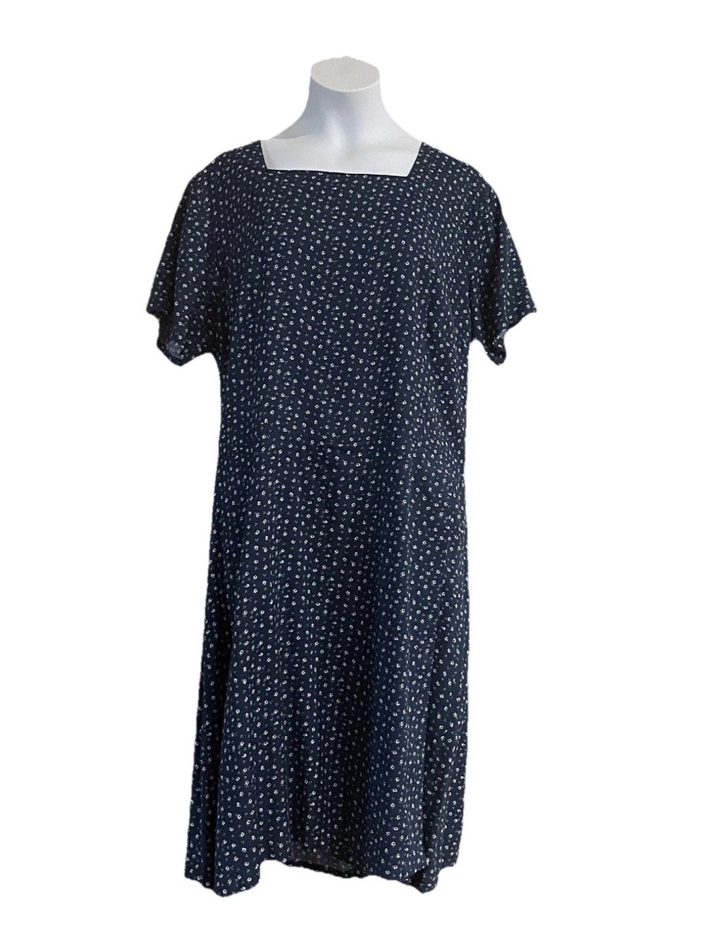 Vintage 90's Honors Navy Blue Abstract Dot Jumpsuit Romper Skort Women's Sz M